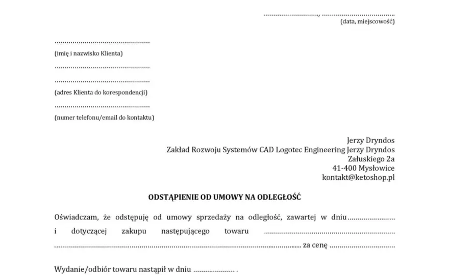 Jak szybko i bezpiecznie wypełnić formularz odstąpienia od umowy krok po kroku